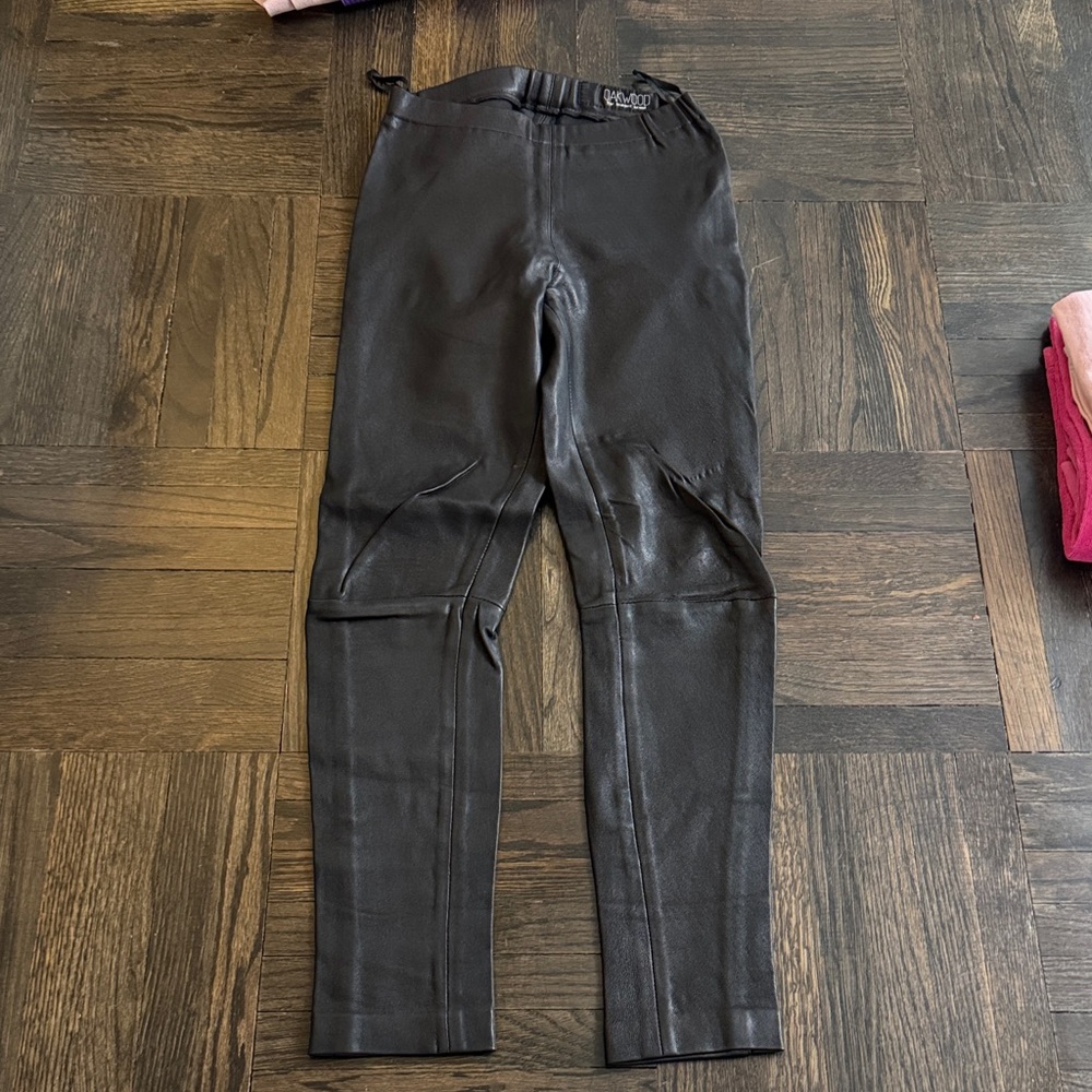 Used AUTHENTIC Oakwood Black Skinny REAL LEATHER Pants Size 34